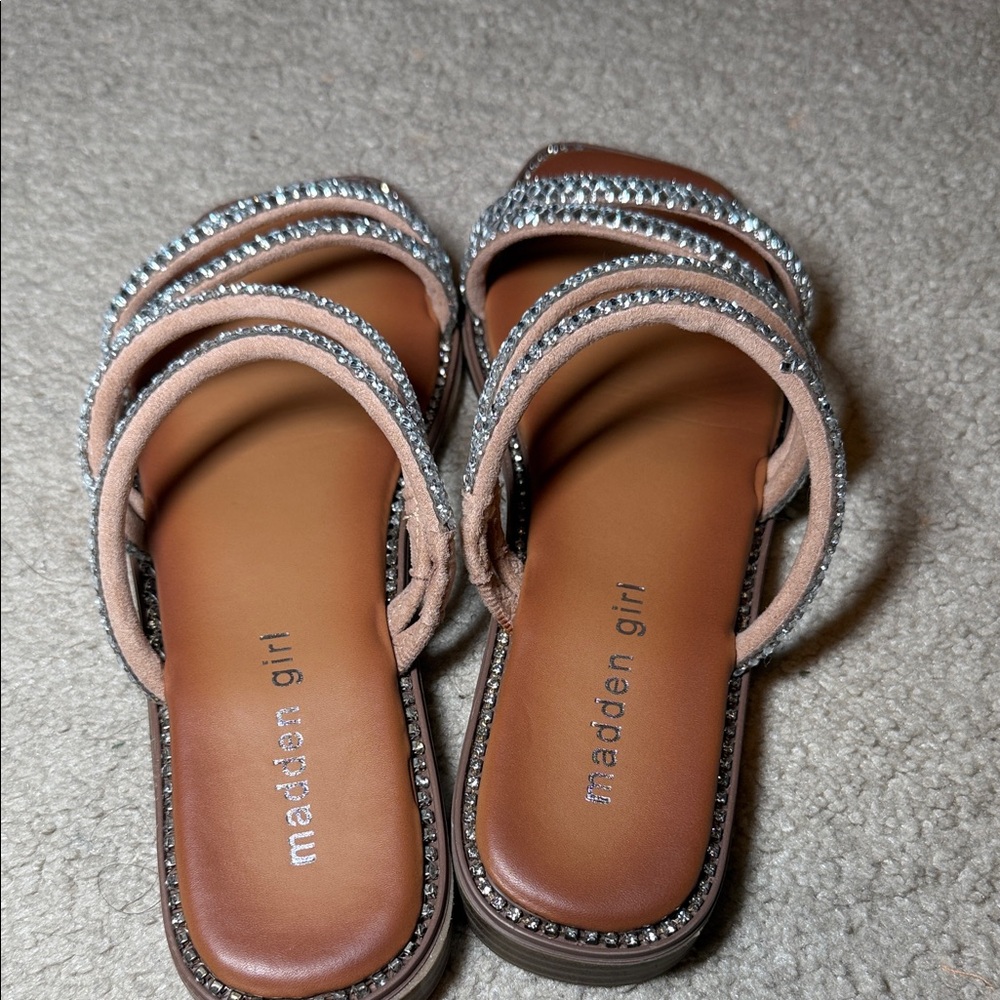 Madden Girl Brown Sandals with Silver Straps - Picture 3 of 4